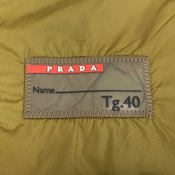 Prada Dark khaki nylon hooded drawstring waist long-sleeve trench coat - Picture 7 of 9